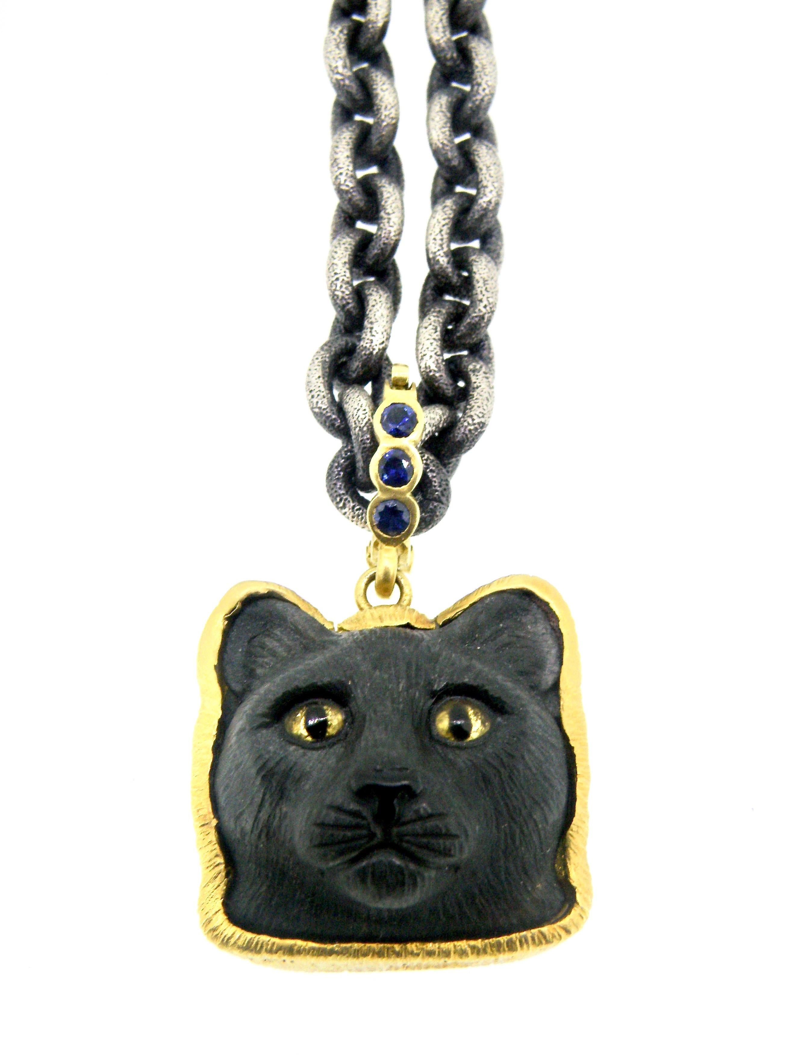 gold cat necklaces