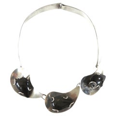 Black Obsidian Sterling Silver Teardrop Necklace