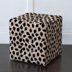 Black Ocelot Cube Ottoman