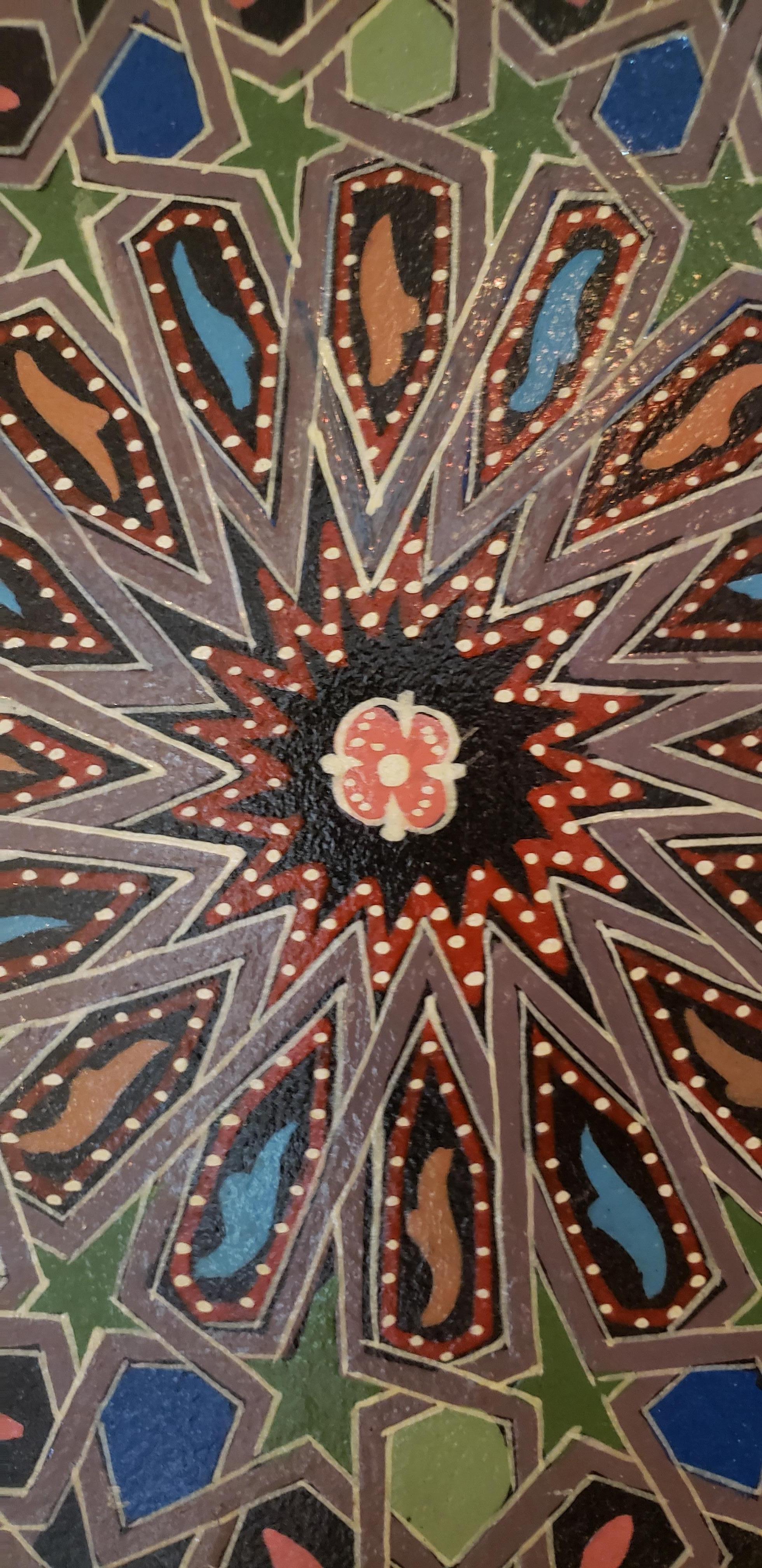Moroccan Black Octagonal Hand Painted Table, Marrakech For Sale