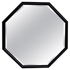 Black Octagonal Wall Mirror 1970's