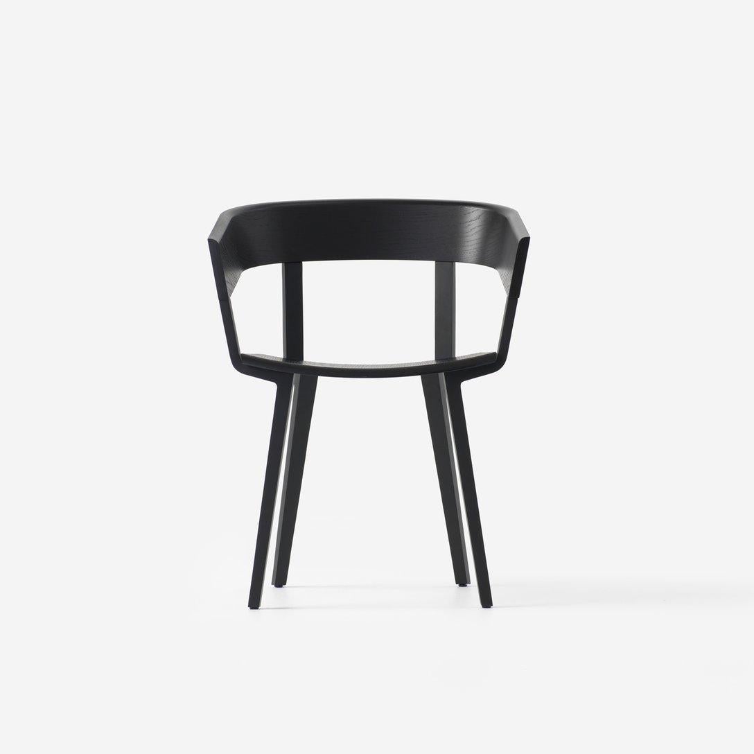 Black Odin Chair by Resident
Dimensions: W 60 x D 41 x H 75 cm
Materials: Ash Veneer, Cast Aluminium, Upholstered Ply.
Weight: 9.3 Kg.


About: 
Founded by Simon James & Scott Bridgens in 2011, Resident is the home of enduring design pieces created