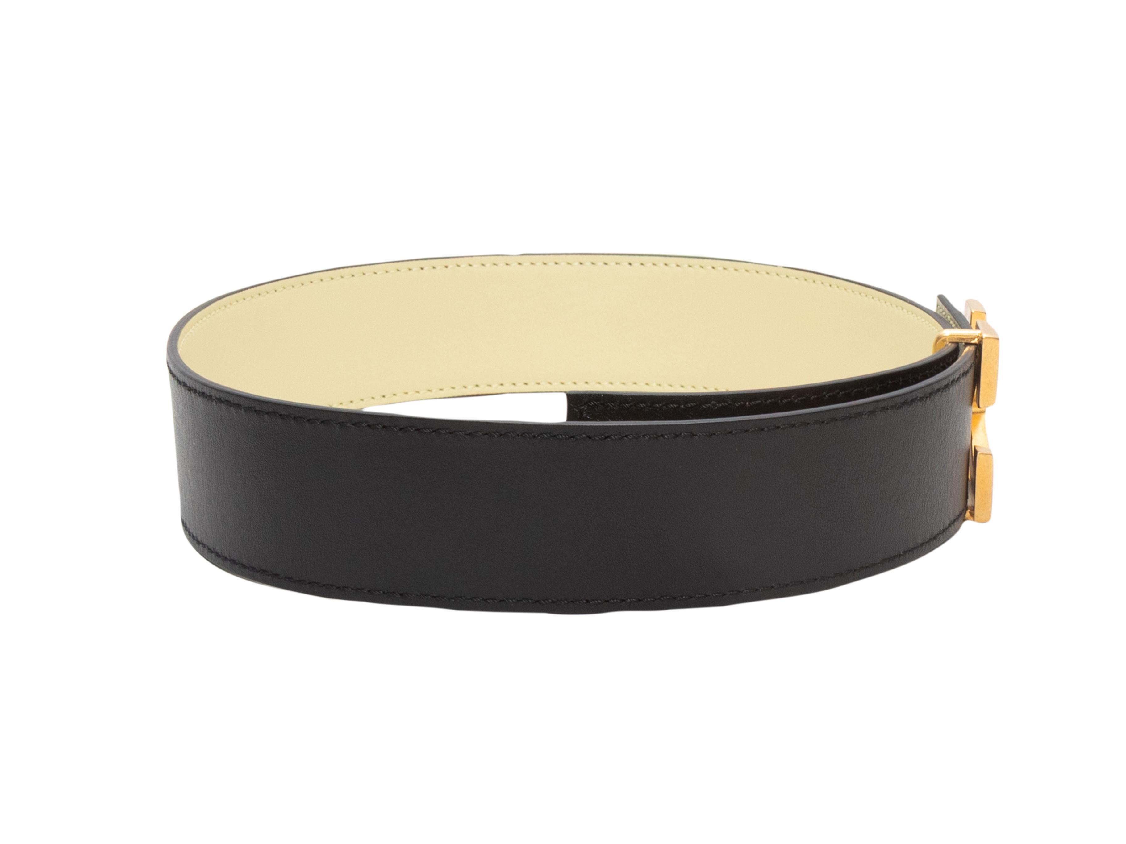 Schwarzer Off-White Leder Logo-Gürtel Größe US S im Zustand „Gut“ im Angebot in New York, NY