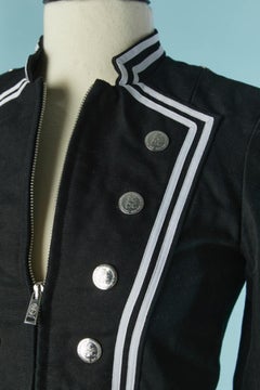 Black officier jacket with white piping JC/DC