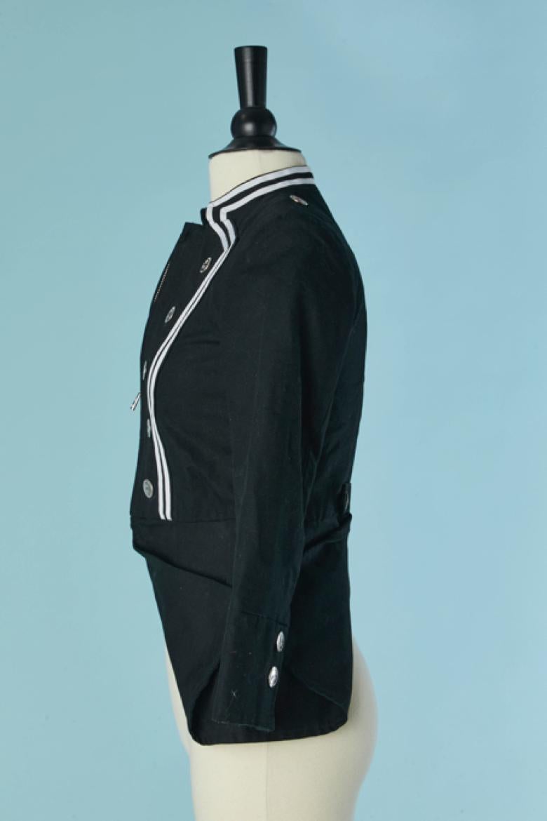 Chaqueta negra de oficiante con ribetes blancos JC/DC en Excelente estado para la venta en Saint-Ouen-Sur-Seine, FR