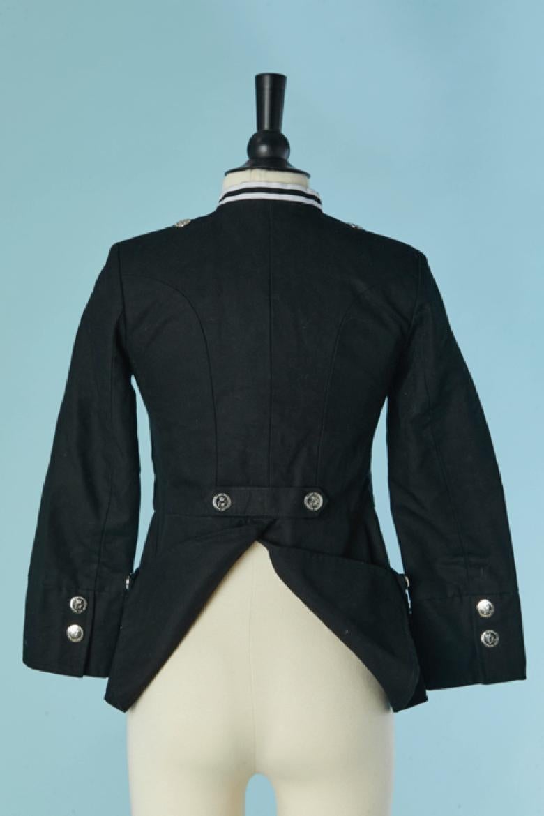 Chaqueta negra de oficiante con ribetes blancos JC/DC en venta 1