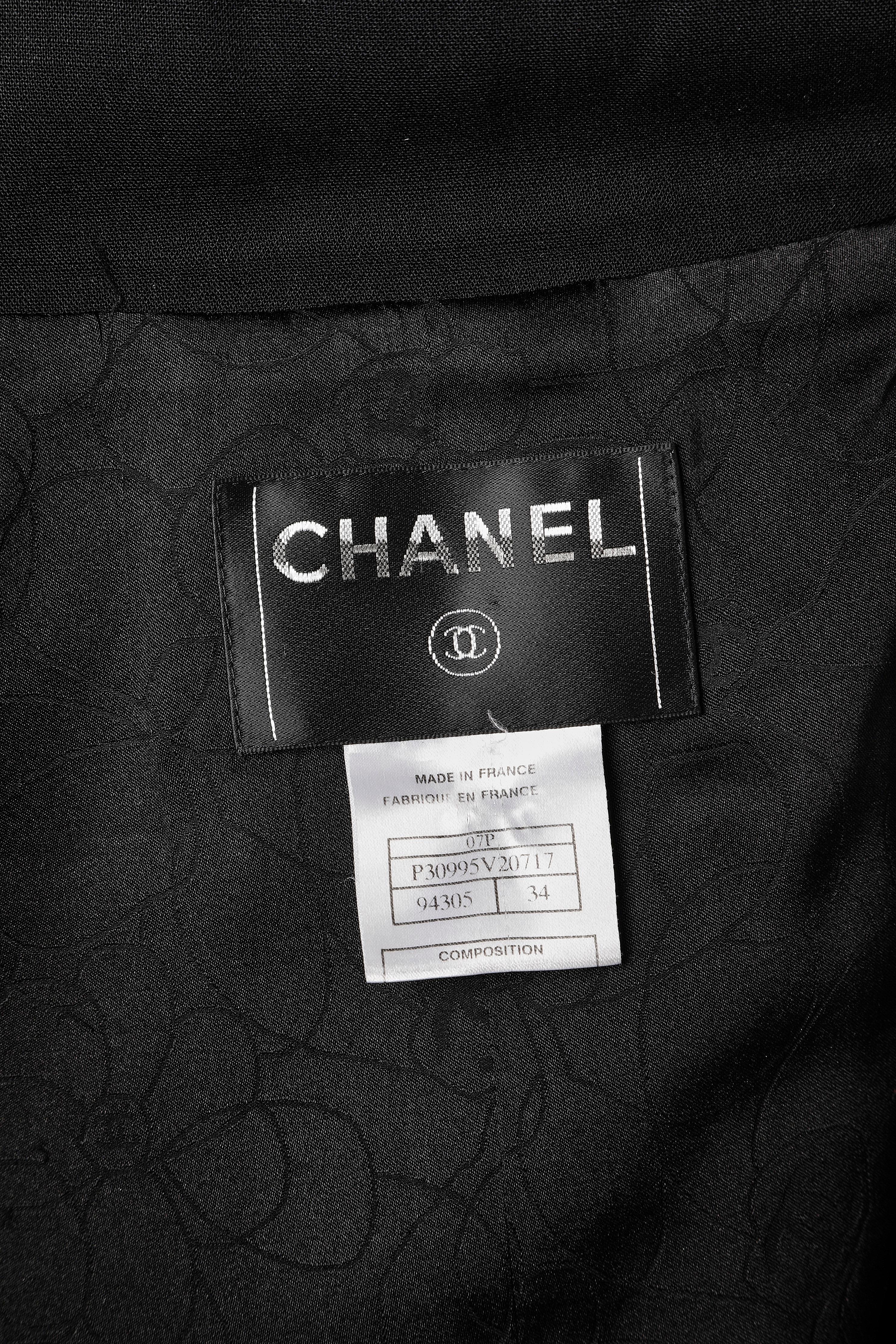 Black officier's style  jacket with double row of buttons Chanel  In Excellent Condition In Saint-Ouen-Sur-Seine, FR