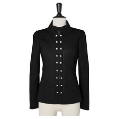 Black officier's style  jacket with double row of buttons Chanel 