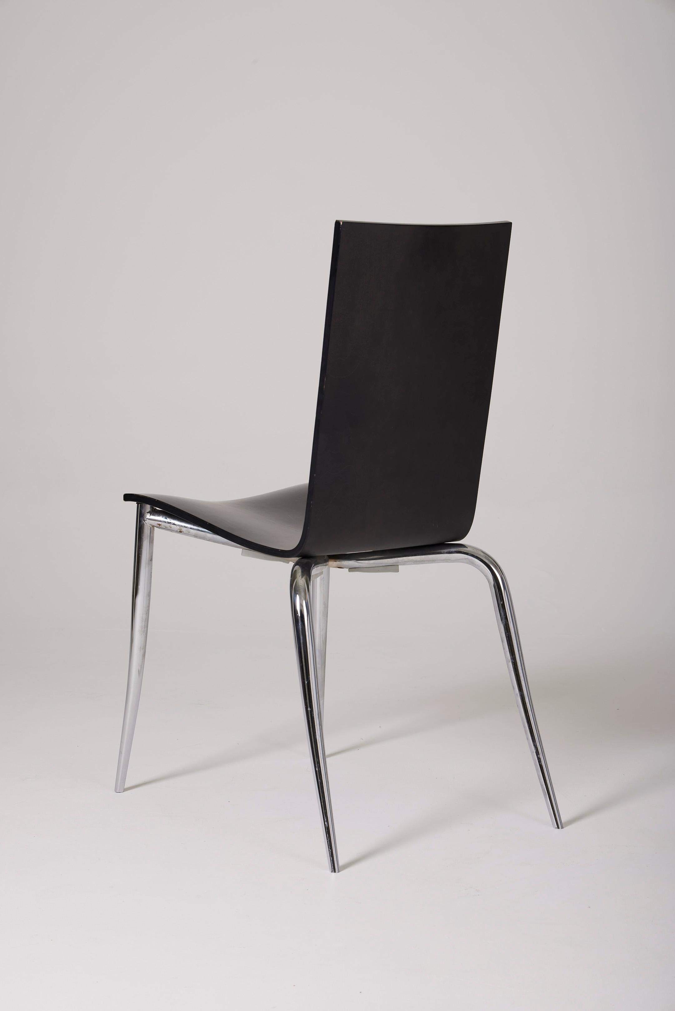 Schwarzer Stuhl „Olly Tango“ von Philippe Starck (Metall)