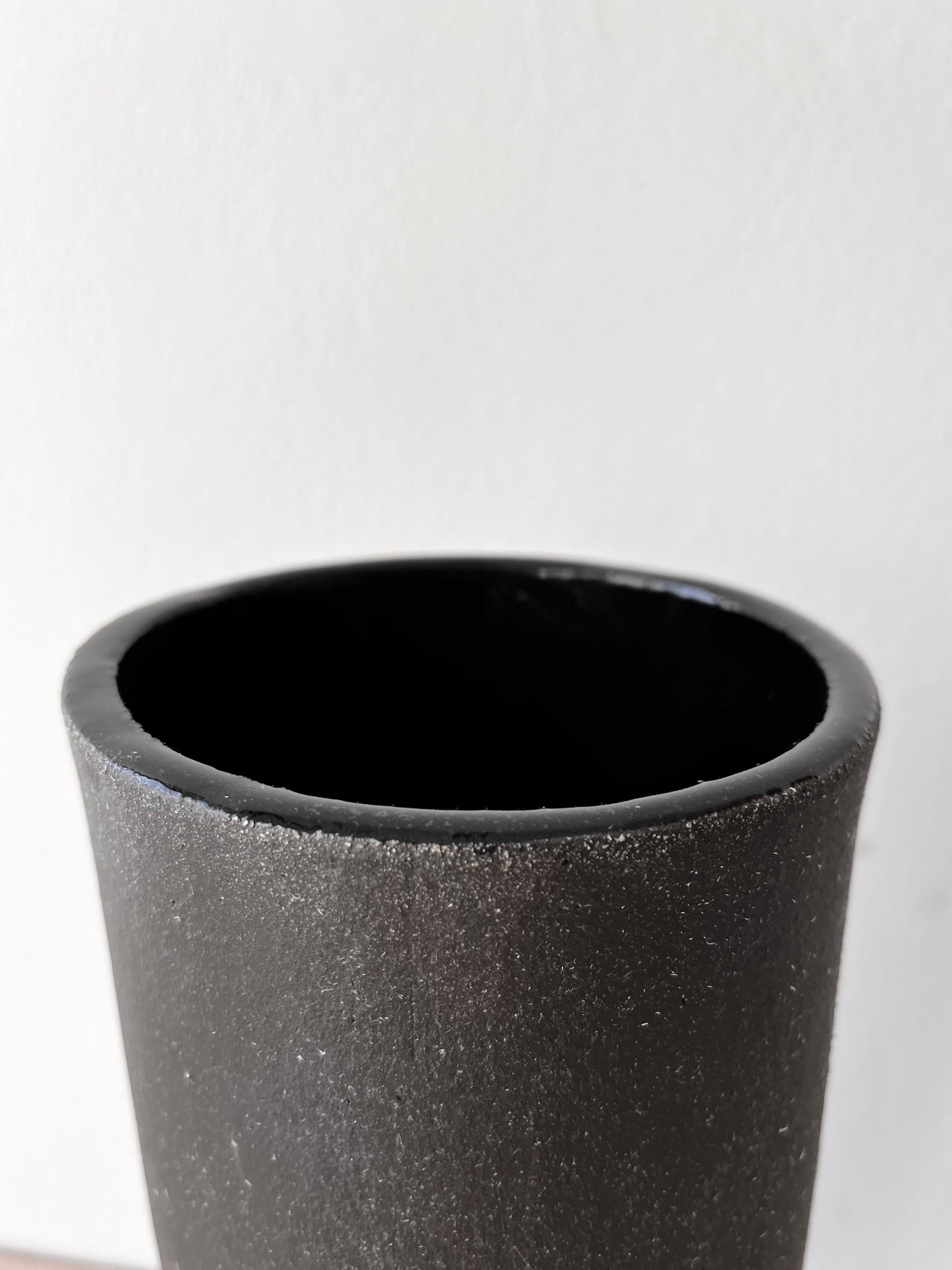 American Black-on-Black Ball Vase For Sale