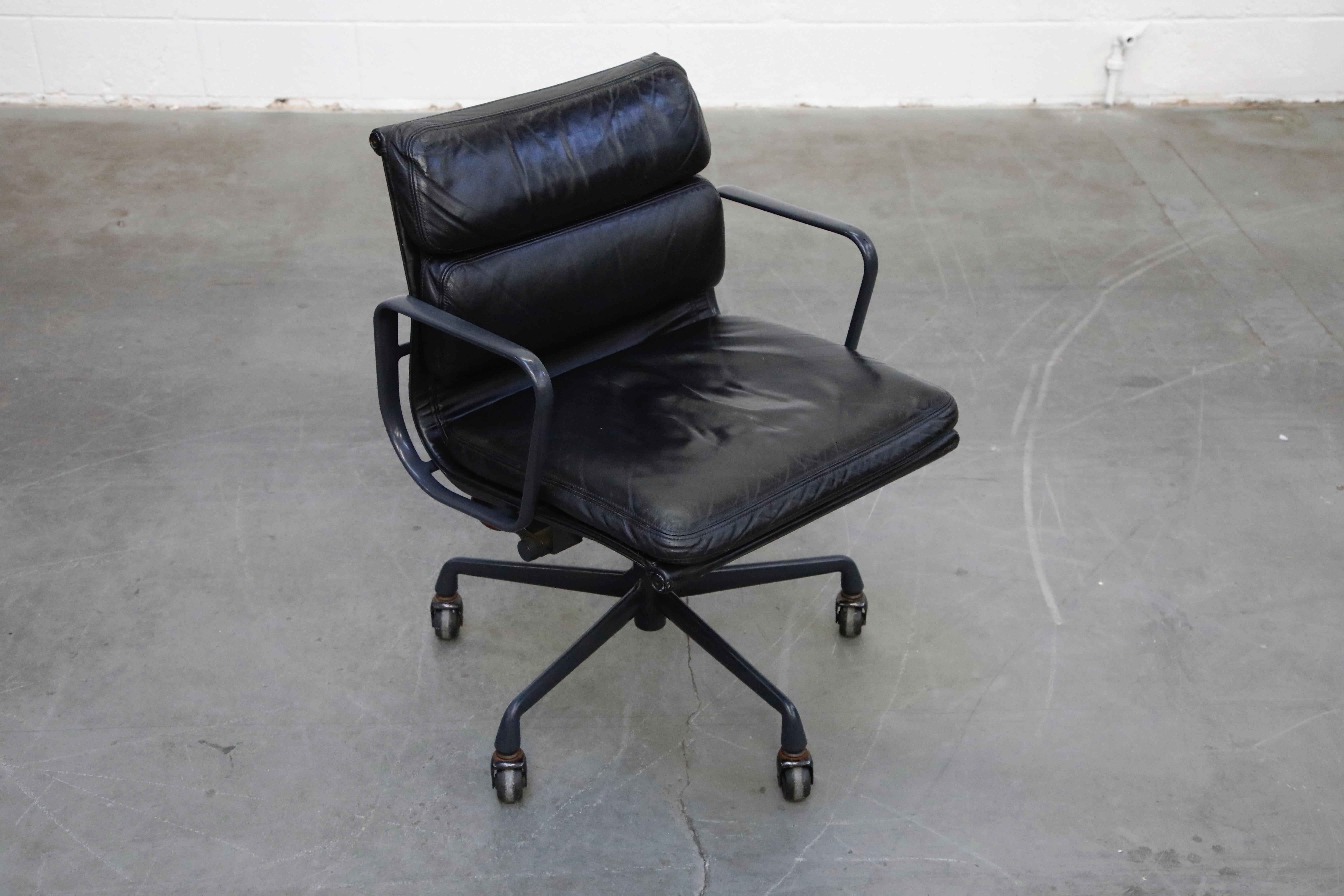 Late 20th Century Black on Black Eames Soft Pad Management Chair by Eames for Herman Miller, 1992