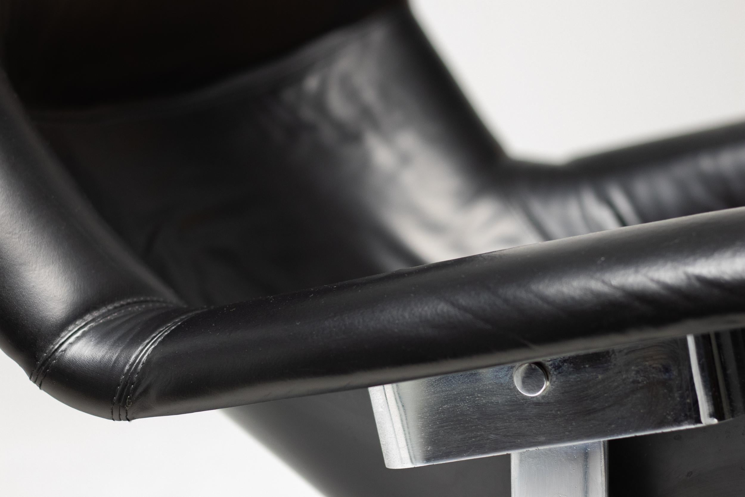 Black on Black Karuselli Lounge Chair and Footstool by Yrjo Kukkapuro for Haimi 5