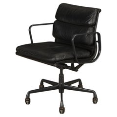 Black on Black Soft Pad Desk Chair by Charles Eames for Herman Miller, Signed