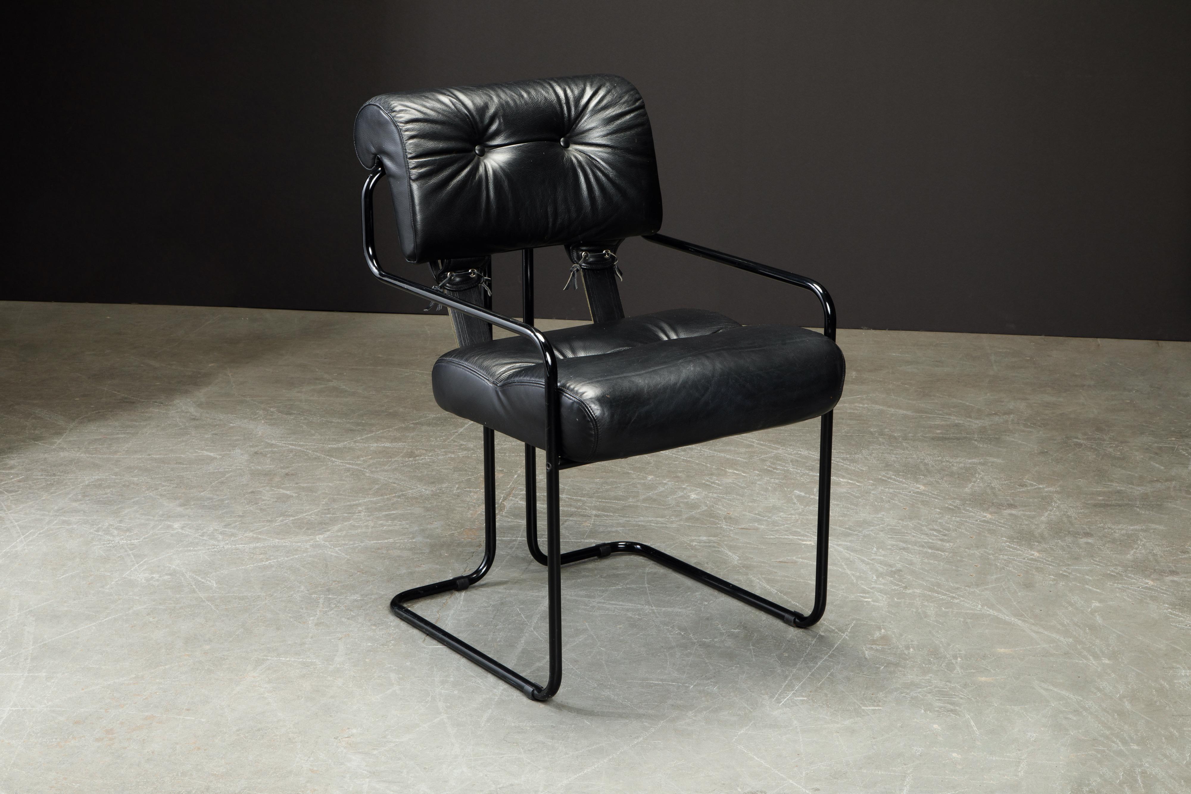 Black on Black Tucroma Chairs by Guido Faleschini for i4 Mariani, 1980s, Signed 4