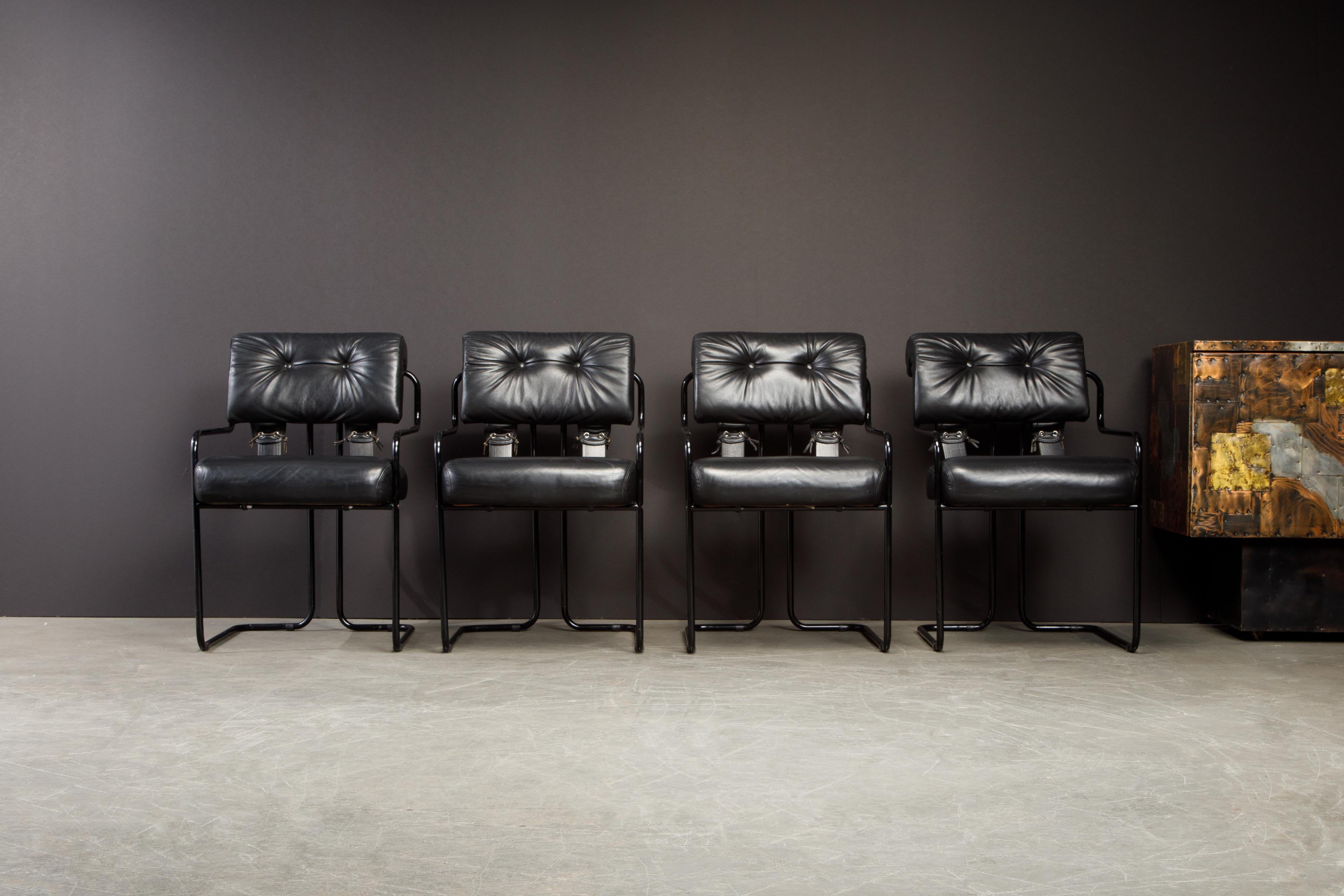 Late 20th Century Black on Black Tucroma Chairs by Guido Faleschini for i4 Mariani, 1980s, Signed