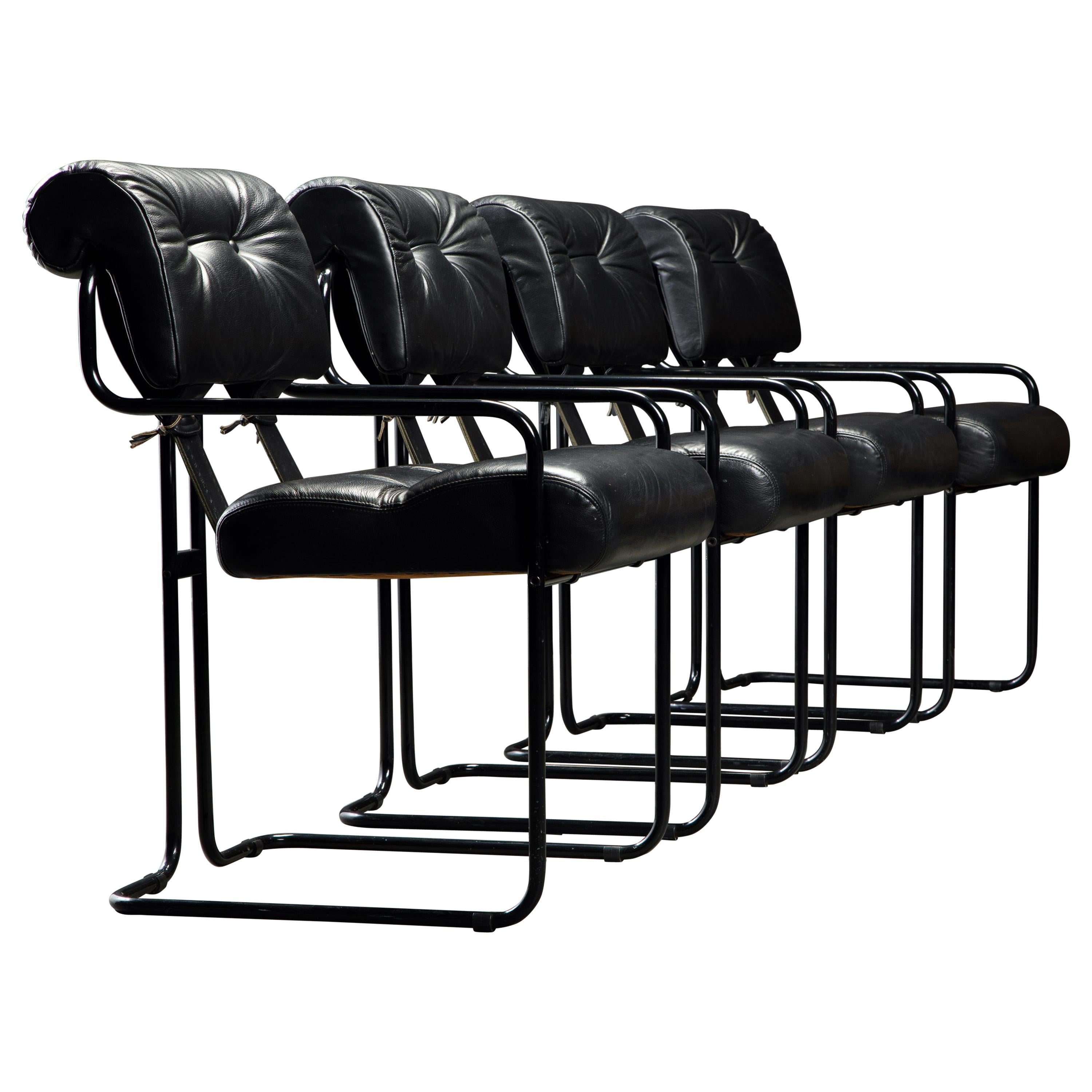 Black on Black Tucroma Chairs by Guido Faleschini for i4 Mariani, 1980s, Signed