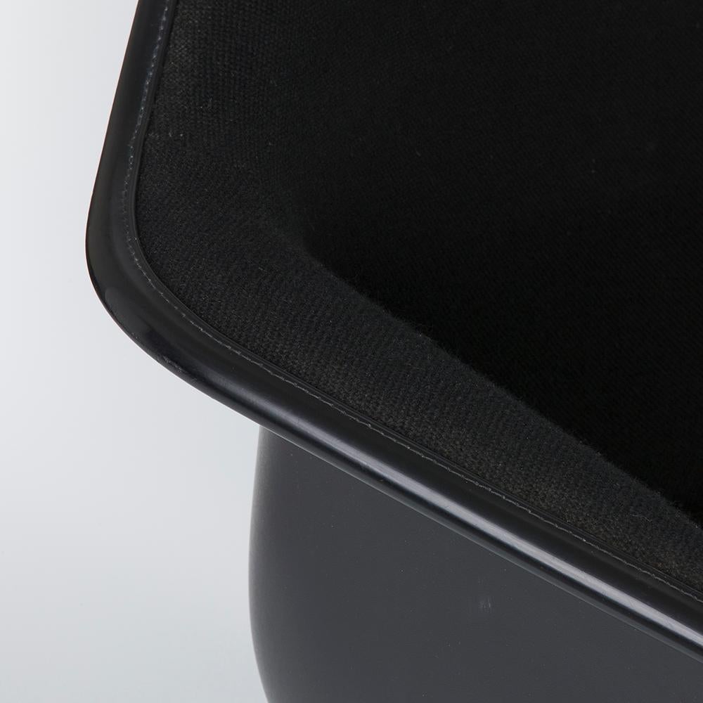 Molded Black on Black Vitra Plastic Vitra Original Eames Dining Armchair For Sale