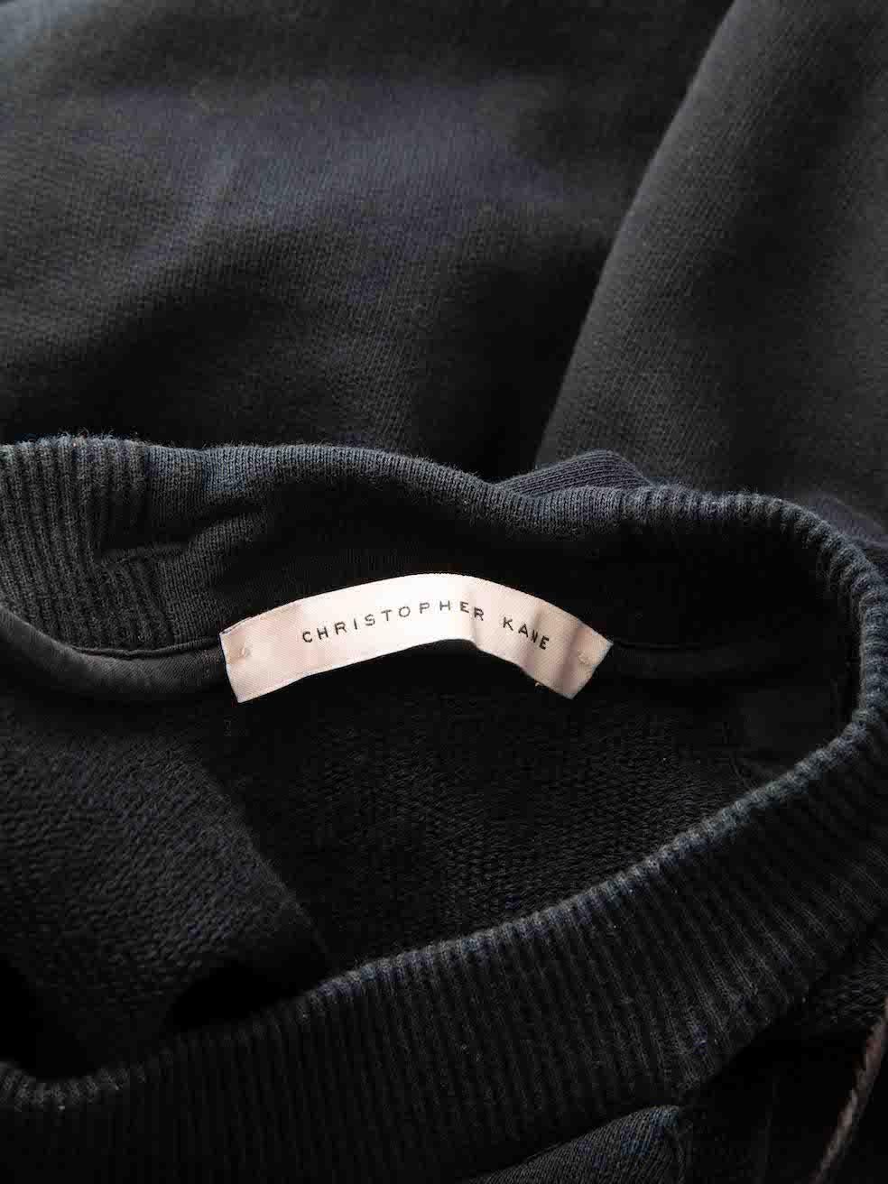 Women's Christopher Kane Black One Shoulder Fur Charm Sweater Size S For Sale