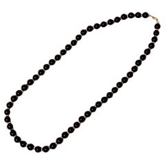 Black Onyx & 14k Yellow Gold Beaded Necklace