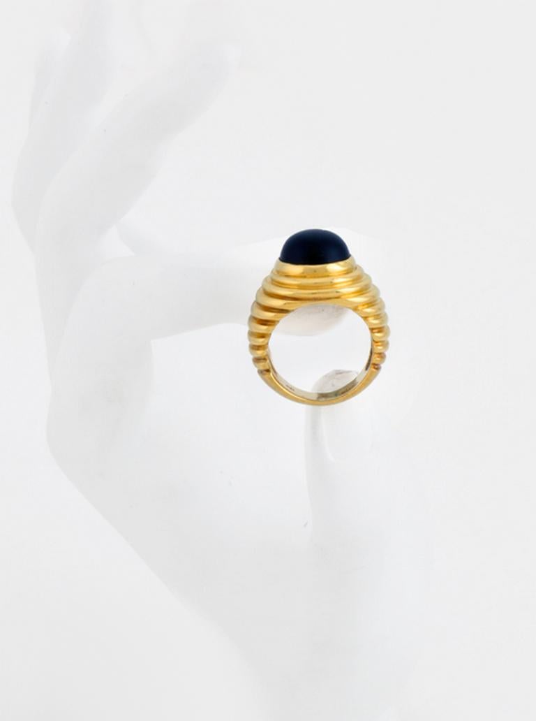 Contemporary Black Onyx 18 Karat Gold WHIRLPOOL Ring by John Landrum Bryant For Sale