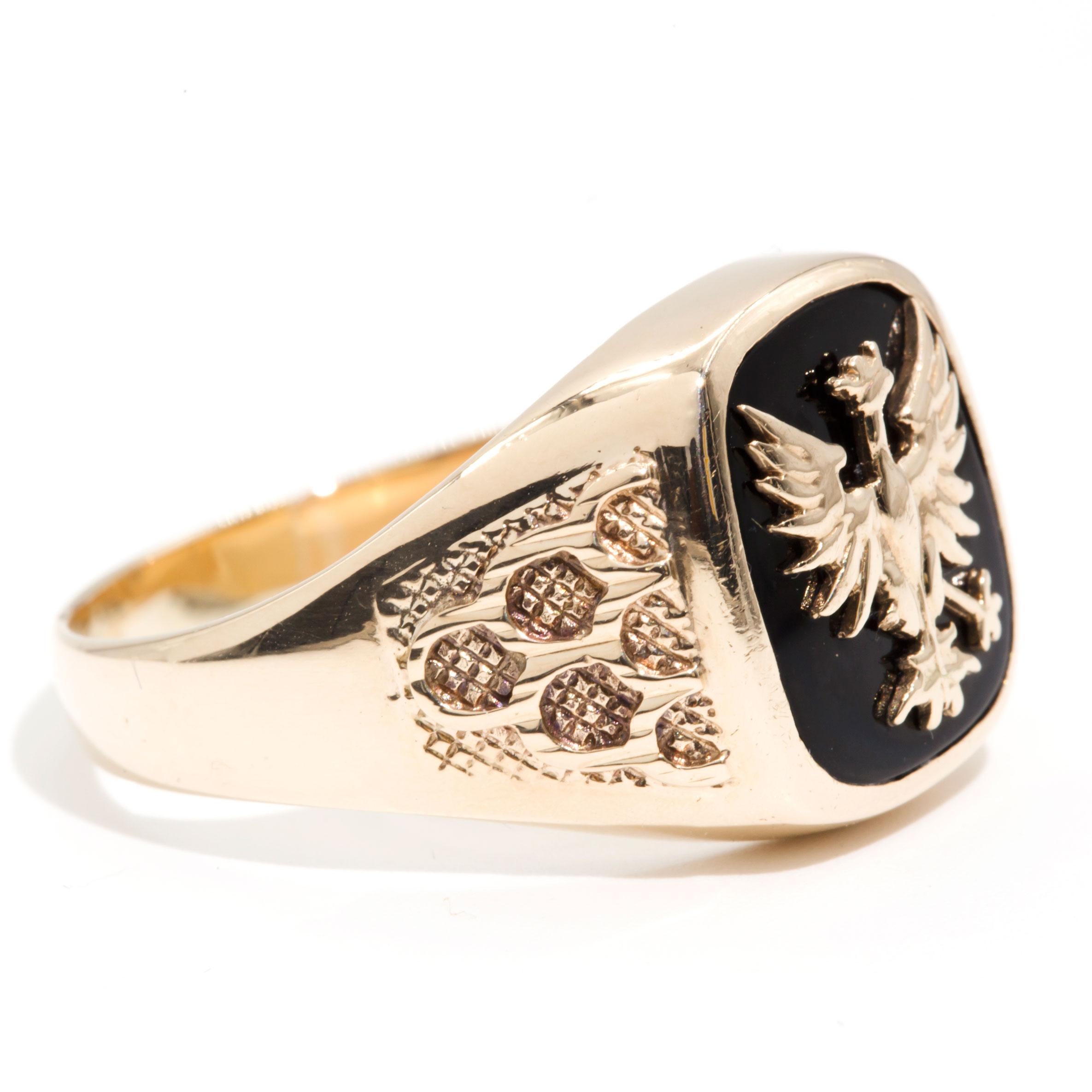 mens vintage black onyx ring