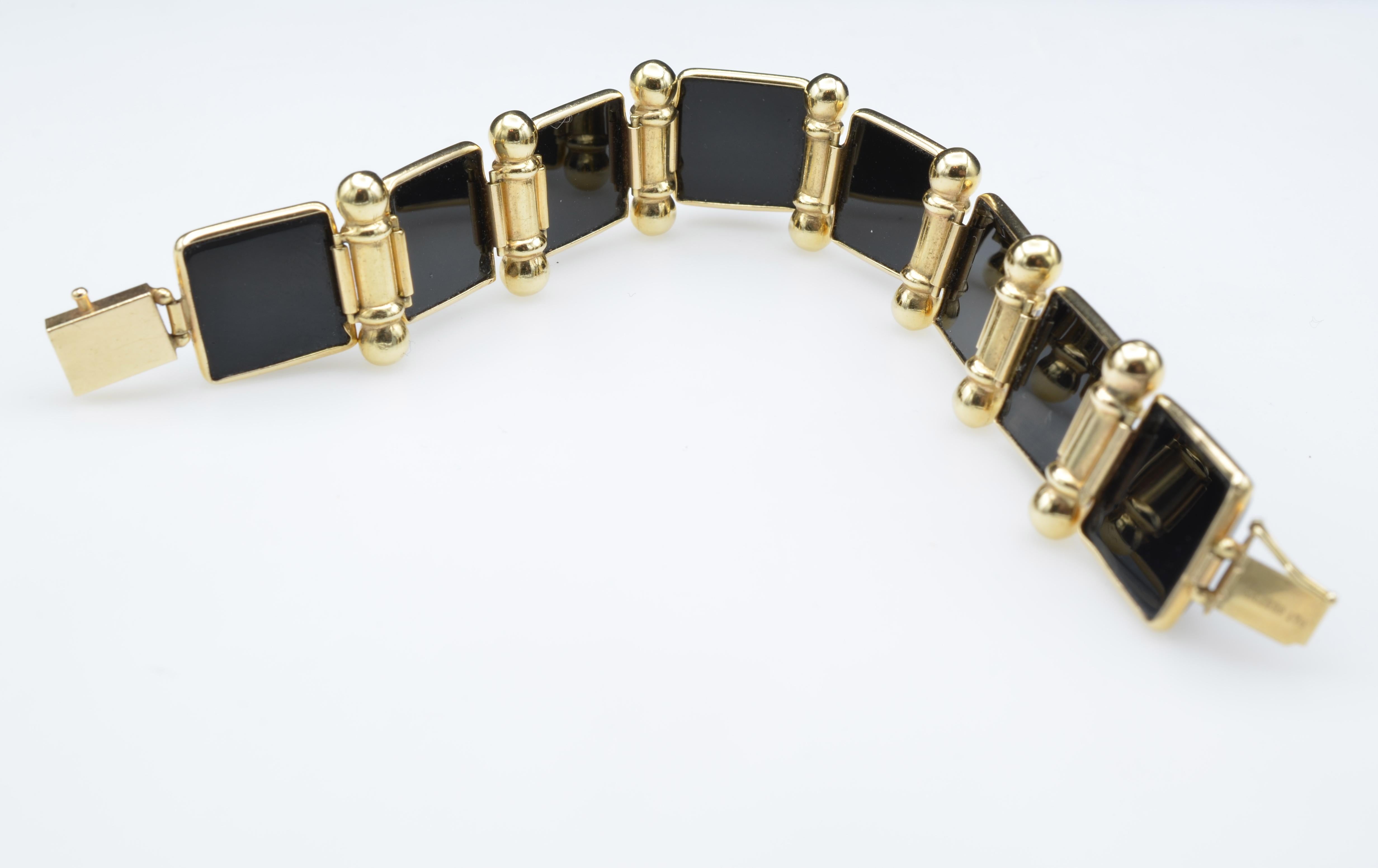14k gold black onyx bracelet