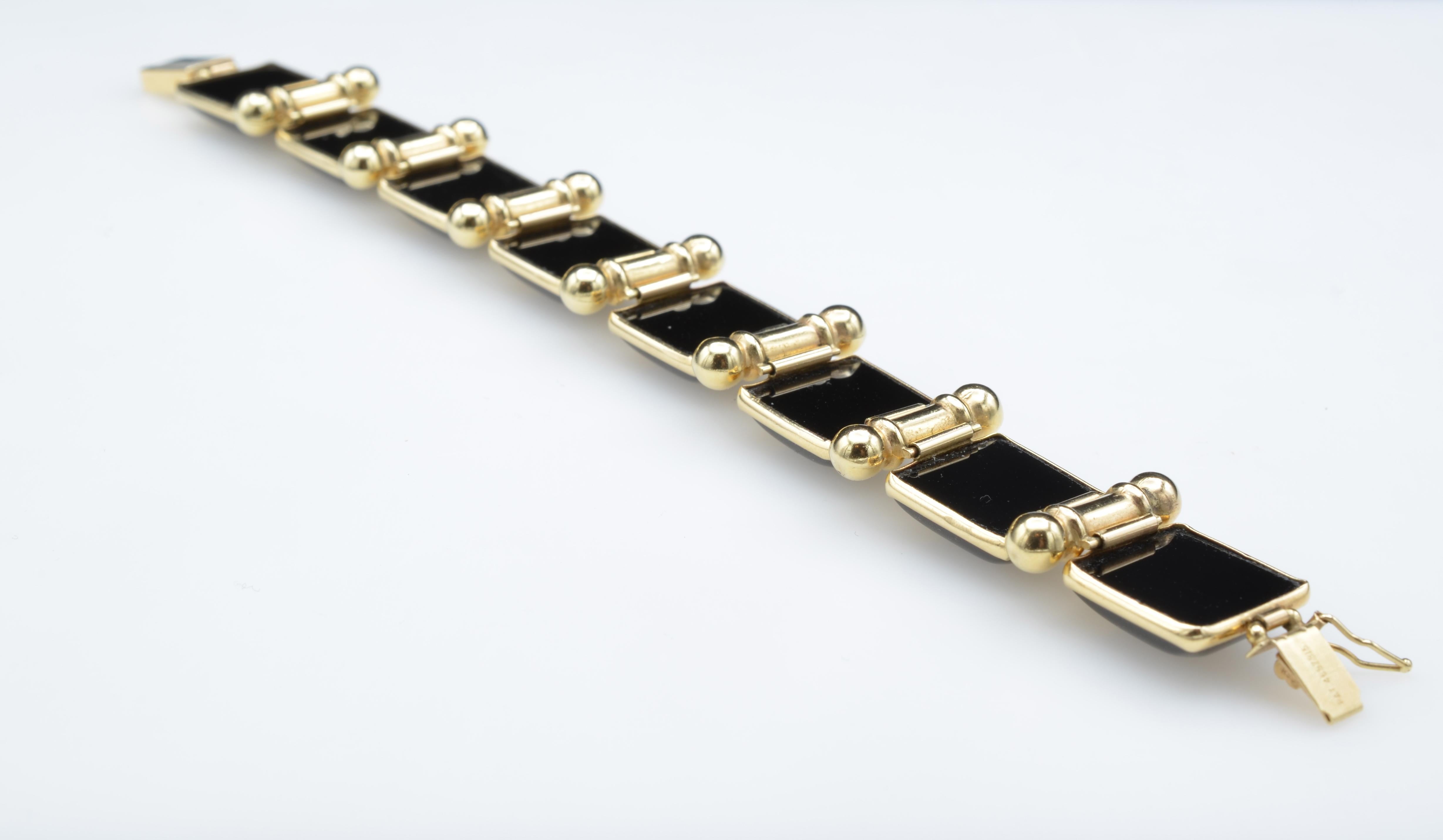 black onyx and gold bracelet