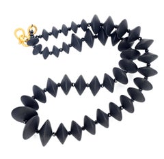 AJD Superbly Elegant Real Black Onyx & Elegant Real Black Spinel Necklace