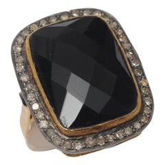 Black Onyx and Diamond Ring