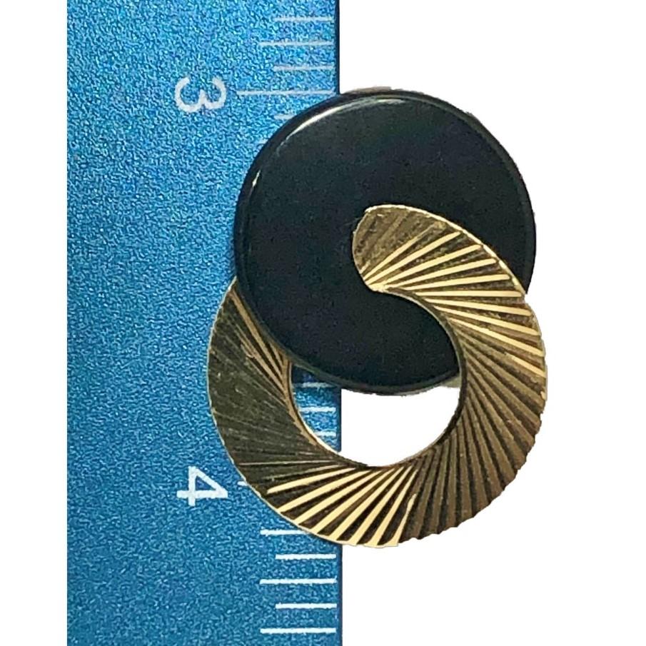 Modernistische Ohrringe aus schwarzem Onyx und Gold im Zustand „Gut“ im Angebot in Palm Beach, FL