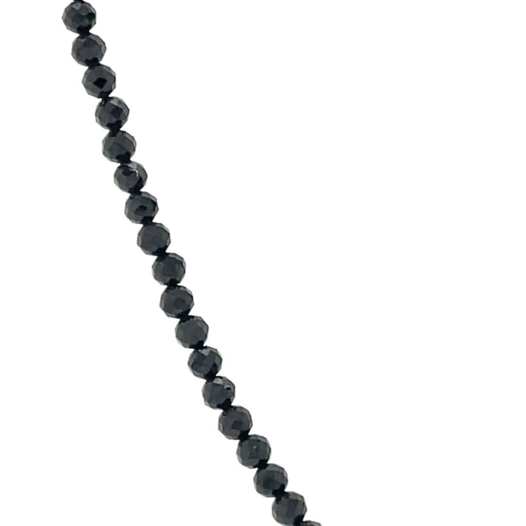 Collana girocollo regolabile con perline di onice nero in vendita 1