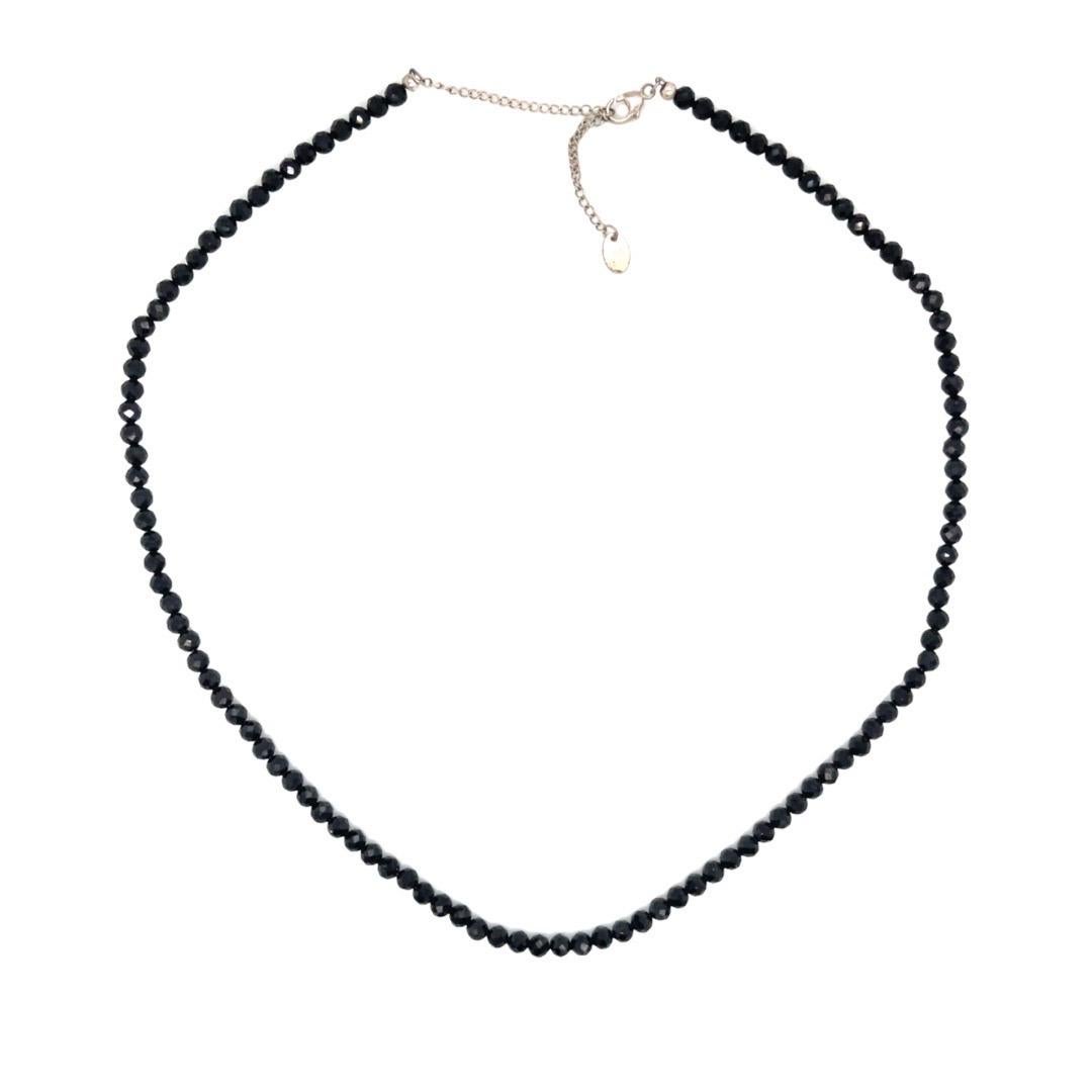 Collana girocollo regolabile con perline di onice nero in vendita 3