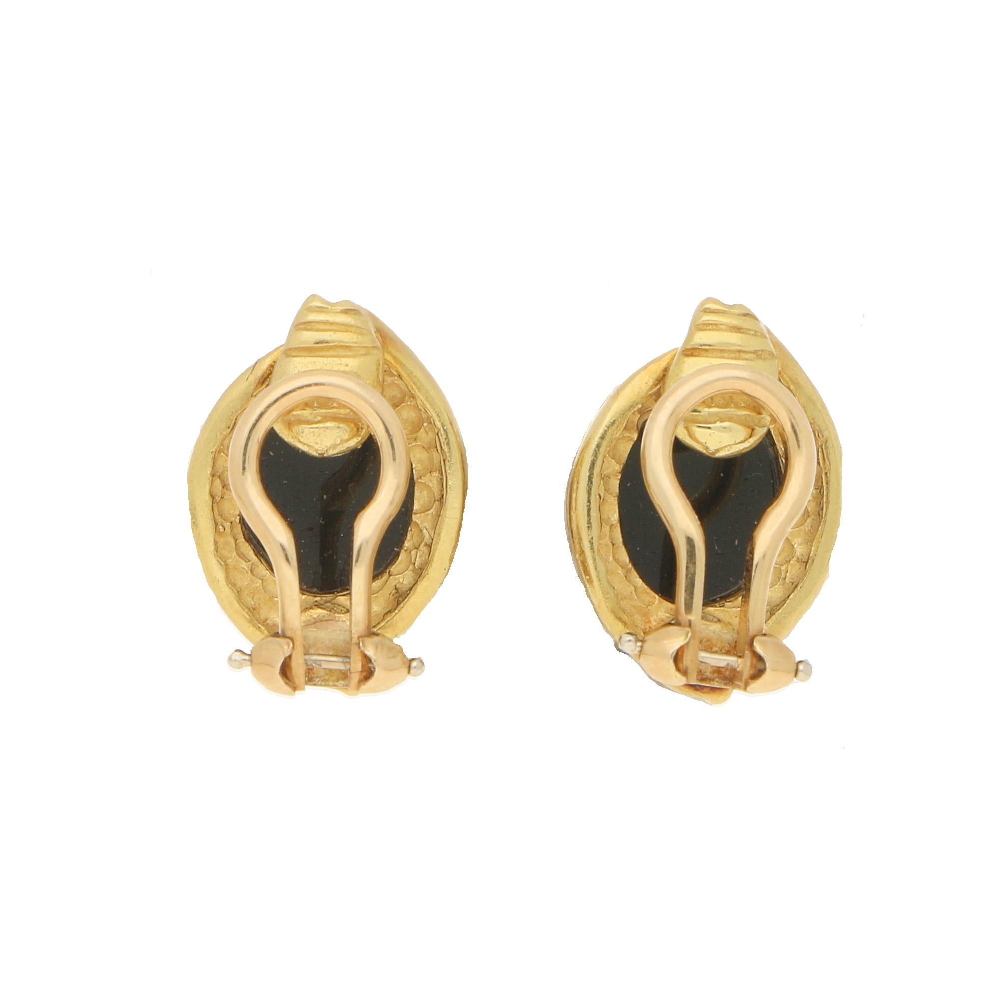 gold stud clip on earrings