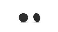 Black Onyx Classic Round Earrings in 14k White Gold