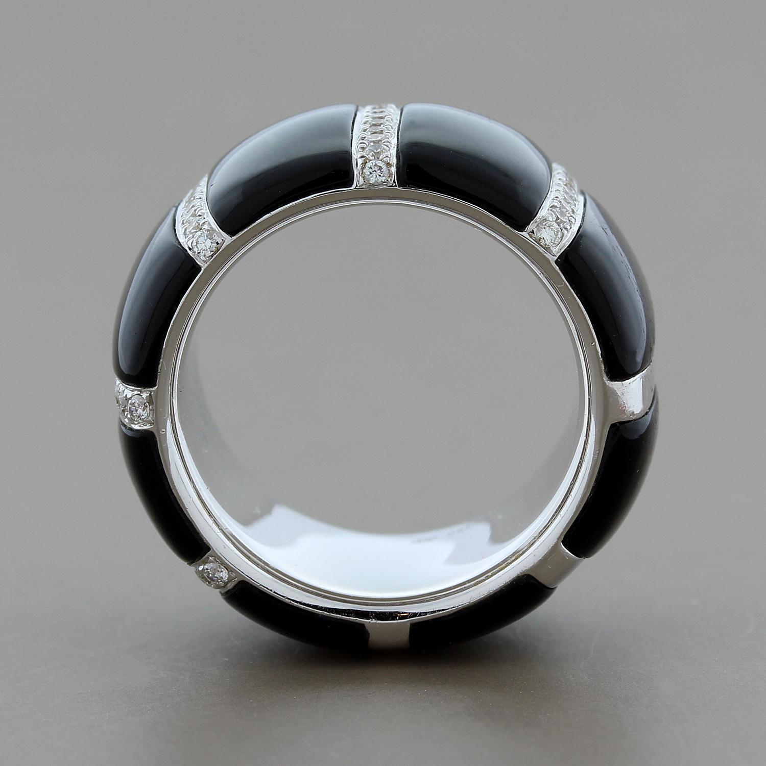 black onyx band ring womens