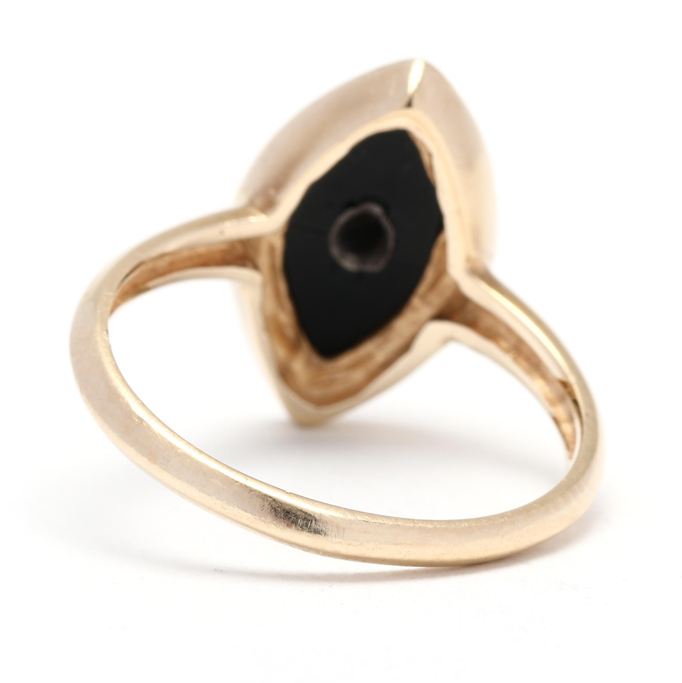 10k black onyx and diamond ring