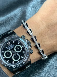 Sunita Nahata Black Onyx 1.47ct. Snake Scale Bracelet in 18KWG with Diamond.