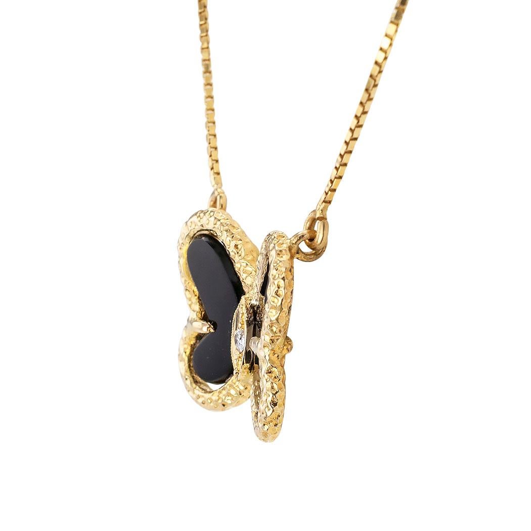 black onyx butterfly necklace