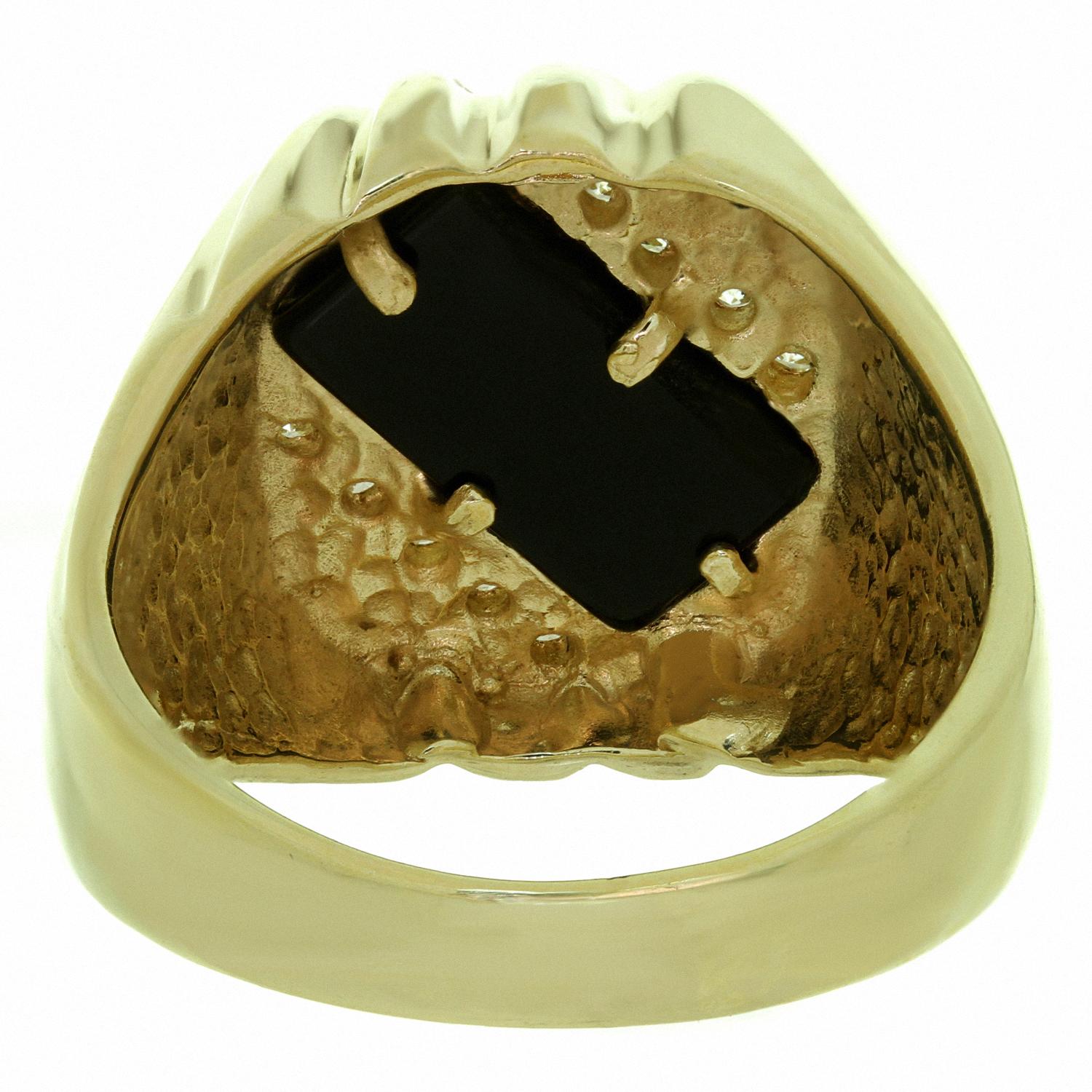 mens onyx diamond ring