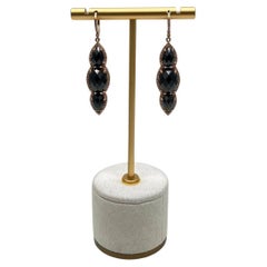 Schwarzer Onyx Facettierte Diamanten Halo 14K Gold Statement Tropfen-Ohrhänger