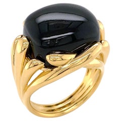 Black Onyx Fluted Ring