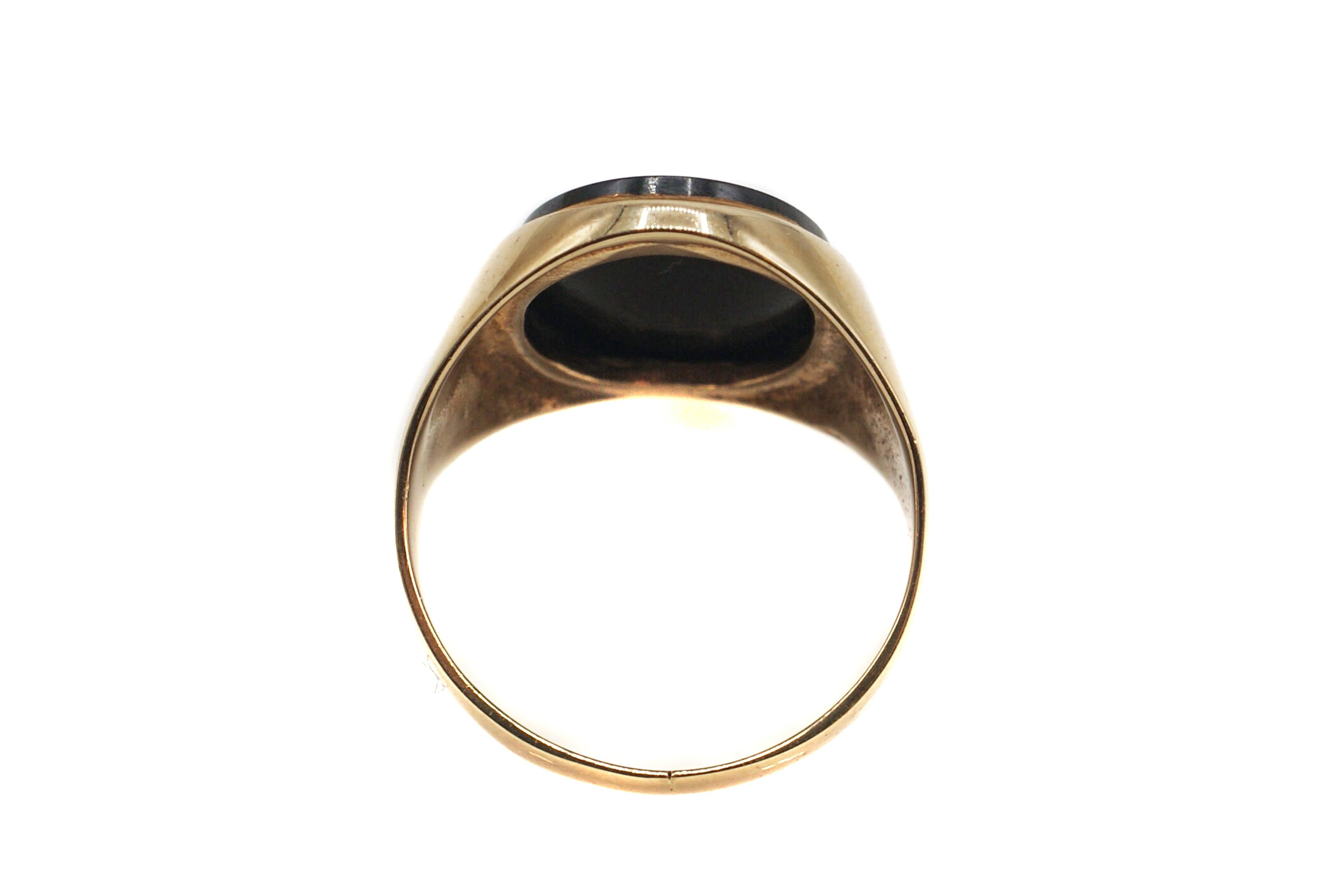 black onyx roman soldier ring