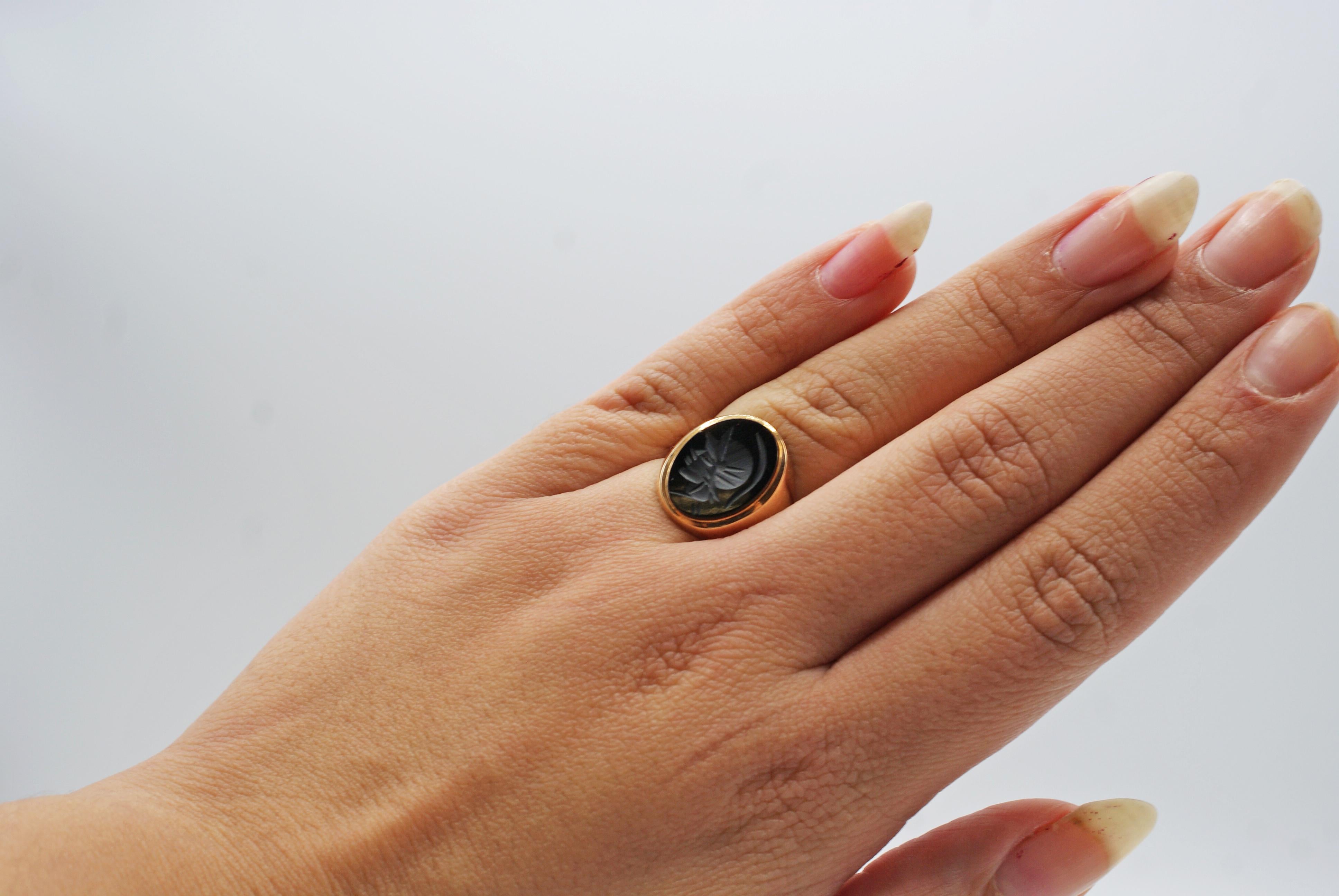 intaglio roman soldier ring