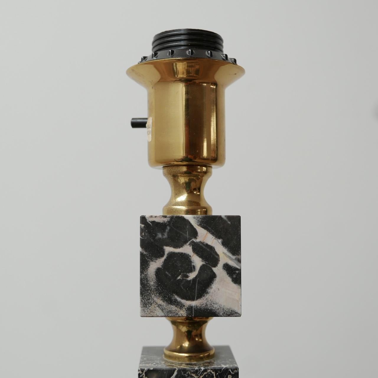 Marble Black Onyx Mid-Century Swedish Table Lamp