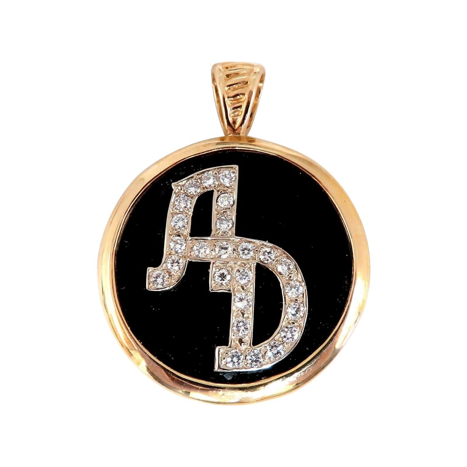 Halskette aus schwarzem Onyx mit natürlichen Diamanten, 1,52 Karat, umkehrbar im Angebot
