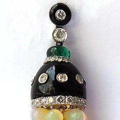 Black Onyx Opal Graps Earring