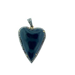 Black Onyx Oxidize Sterling Silver 14 Karat Gold Pendant Necklace