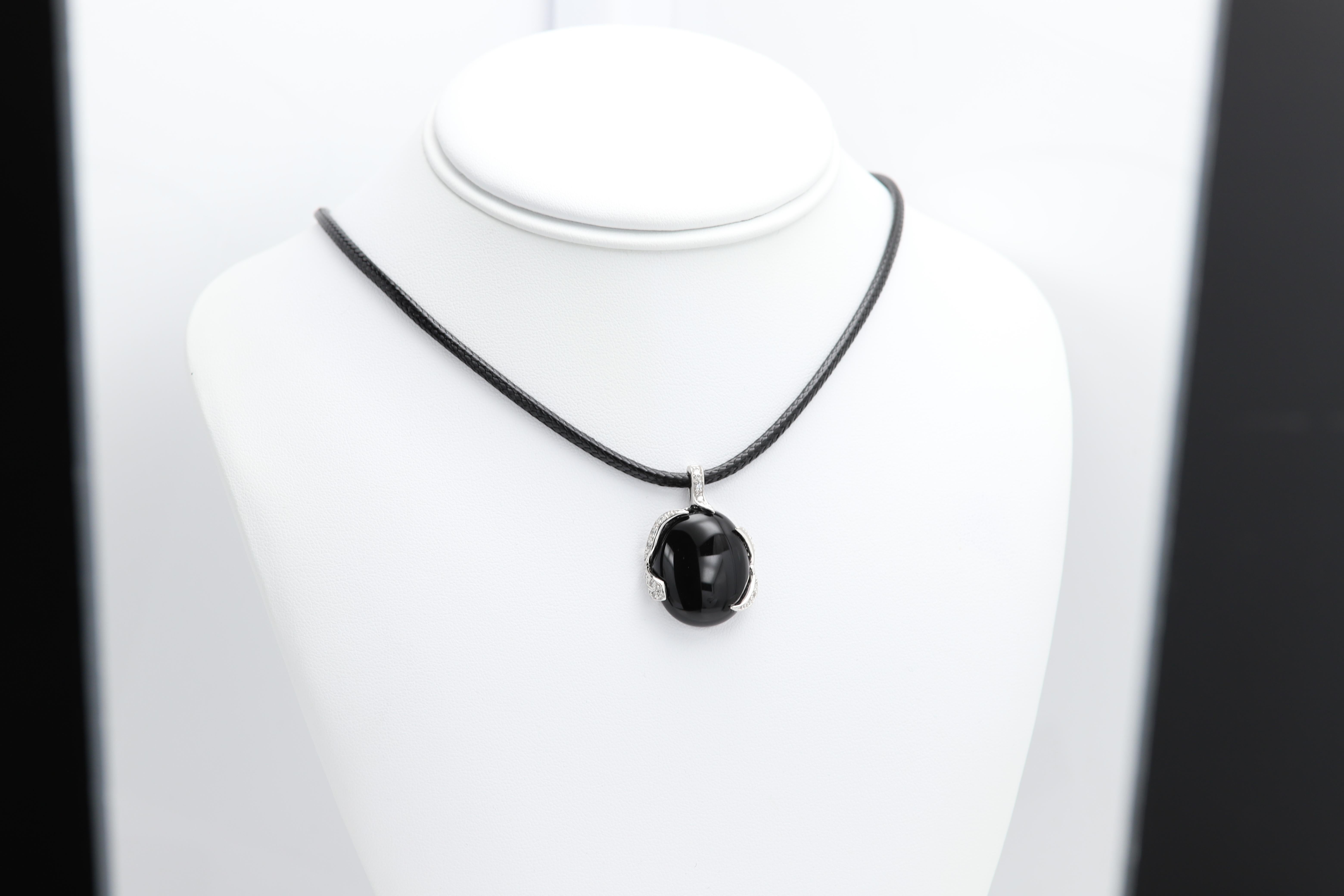 Ciondolo in onice nero A. Silver 925 in vendita 3