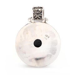 Black Onyx Pendant, Sterling Silver, Vintage Onyx Pendant