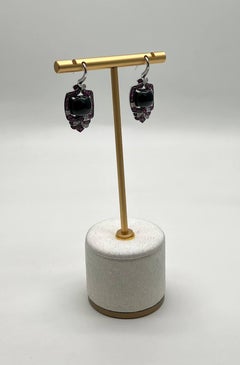 Ohrringe aus 14 Karat Weißgold mit schwarzem Onyx, rotem, rosa, Rubin und weißen Diamanten und Halo-Fassung